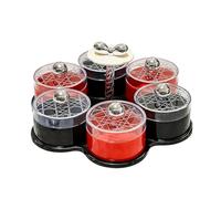 Bandeja para servir dividida - Fuente giratoria 33x14,5 cm, Organizador de refrigerios seccionado | Contenedor de exhibición de vegetales cubierto, soporte para alimentos con múltiples compartimentos,