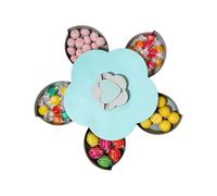 Bandeja para servir dividida: organizador giratorio para refrigerios, para platos con múltiples compartimentos, contenedor de almacenamiento de alimentos | Tapa hermética que mantiene la frescura