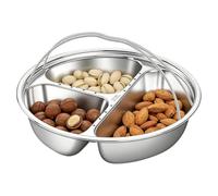 Bandeja Para Servir en | Bandeja de Acero Inoxidable para Cocinar al Vapor con Asa, Compartimentada para Aperitivos,Para reuniones en apartamentos, noches familiares, encuentros con amigos, cam