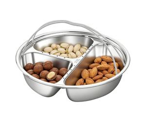 Bandeja Para Servir en | Bandeja de Acero Inoxidable para Cocinar al Vapor con Asa, Compartimentada para Aperitivos,Para reuniones en apartamentos, noches familiares, encuentros con amigos, cam