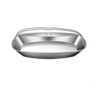 Bandeja para servir pescado de acero inoxidable 304, forma de cocción al vapor con superficie de espejo, inoxidable y apta para lavavajillas, cuenco ovalado para servir pescado hervido, 25,3 x 16 x 3