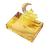 Bandeja para servir Ramadán, organizador de aperitivos con forma de estrella de luna para Ramadán, aperitivos, dulces, galletas, frutas