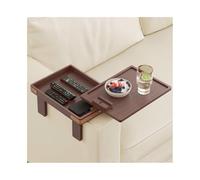 Bandeja para Servir Reposabrazos de sofá con Clip Giratorio Doble Capa y Bandeja for Mesa Caja Almacenamiento Bandeja(Bruin)