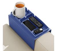 Bandeja para sofá con brazo de mesa, taza de silicona duradera, bebidas compactas y organizador remoto, bandeja para reposabrazos antiderrames, con superficie limpia sencilla | Solución de