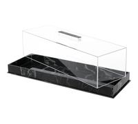 Bandeja para tartas acrílica, soporte rectangular acrílico para postres, bandeja de almacenamiento multifuncional para postres, caja de exhibición de pastelería para fiestas en casa