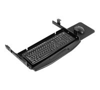 Bandeja Para Teclado Bajo El Escritorio, 50 Cm De Largo X 25 Cm De Ancho, Con Plataforma Giratoria De 360 Grados Para RatóN, Bandeja Deslizable De Acero Para Escritorio De Oficina En Casa (Negra)