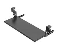 Bandeja para teclado debajo del escritorio, extensión de teclado ajustable, cajón de teclado sin taladro, negro, 55 x 22 cm, diseño ergonómico para espacio caído, fácil instalación, compatible con