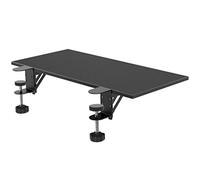Bandeja para teclado debajo del escritorio, extensión de teclado deslizante de 64 x 24 cm, soporte de teclado de montaje con abrazadera, plataforma ergonómica de teclado negra para uso doméstico