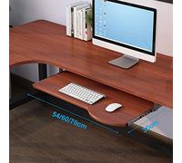 Bandeja para teclado debajo del escritorio y alfombrilla de mouse deslizante, estante para teclado que ahorra espacio, extensión de escritorio, fácil instalación, acabado de arce, 70 x 30 cm, perfecto