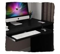 Bandeja para Teclado, Extensor de Escritorio, Bandeja Extensible de Madera for Teclado y ratón con cajón extraíble(Black,70cm/27in)