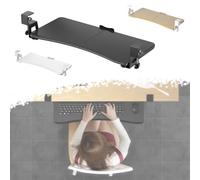 Bandeja para teclado para debajo del escritorio, 65 x 30 cm, plataforma deslizante ajustable para cuter, soporte de teclado de diseño, soporte debajo del escritorio que ahorra espacio, color blanco H