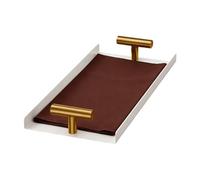 Bandeja para toallas de invitados, almacenamiento de organización con mango en T dorado, servilletero de invitados, para de tocador, mesa de bar, cocina, restaurante, cena