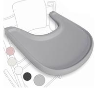 Bandeja para tronas altas compatible con la silla Stokke Tripp Trapp, diseño ergonómico curvado, Gris mate, sin BPA, fácil de montar, no compatible con platos de succión