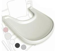 Bandeja para tronas altas compatible con la silla Stokke Tripp Trapp, diseño ergonómico curvado, Lechoso mate, sin BPA, fácil de montar, no compatible con platos de succión