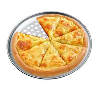 Bandeja perforada para pizza, bandeja para pizza para el horno | Molde grande y antiadherente de aleación de aluminio, accesorios para hornear pizzas caseras, tartas