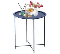Bandeja plegable de metal para mesa auxiliar redonda, sofá azul oscuro, mesa plegable pequeña, bandeja redonda para mesa auxiliar redonda, mesa de sofá para sala de estar y dormitorio, jardín, 5 tú