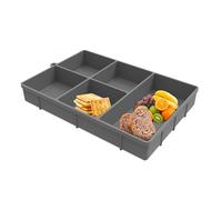 Bandeja portátil para aperitivos - de silicona con 5 compartimentos para servir organizada, bandeja organizadora duradera y bandeja con diseño fácil de limpiar para chocolate, sándwiches