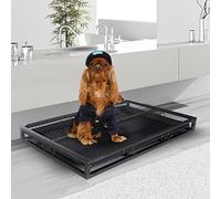 Bandeja portátil para orinal de perros pequeños a medianos, inodoro de entrenamiento para cachorros con soporte para almohadillas, perfecta para romper la casa en apartamentos, balcones y al aire