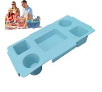 Bandeja Portavasos,Organizador para Teléfono Móvil | Soporte Impermeable con Divisores para Bebidas y Alimentos para Viajes, Restaurantes, Piscina, Picnic, Camping, Playa, Fiesta