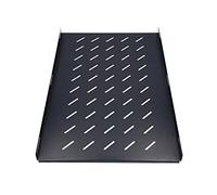 Bandeja Rack 19 Pulgadas 1U, Estante para Armario Rack 1000mm de Profundidad, fácil de Instalar, Estante Fijo 483 mm de Ancho, con Agujeros para ventilación, para Racks de servidores, Negro