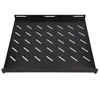 Bandeja Rack 19 Pulgadas 1U, Estante para Armario Rack 800mm de Profundidad, fácil de Instalar, Estante Fijo 483 mm de Ancho, con Agujeros para ventilación, para Racks de servidores, Negro