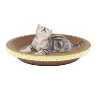 Bandeja rascador para gatos, talla única, alfombrilla de cartón para rascar | resistente y grueso juguete de entrenamiento para gatos y , papel corrugado que ahorra espacio, protección ovalada