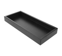 Bandeja Recolectora de Agua Rectangular 38x17x4cm de Hierro negro | Bordes Elevados, Base Plana y Firme, para Cactus, Suculentas y Oficina