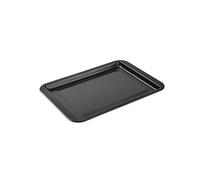 Bandeja rectangular antiadherente for hornear de acero al carbono, bandeja for hornear galletas, tartas, pizzas, asados, muffins y pan.(Black S)