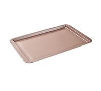 Bandeja rectangular antiadherente for hornear de acero al carbono, bandeja for hornear galletas, tartas, pizzas, asados, muffins y pan.(Rose L)