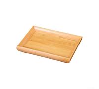 Bandeja rectangular de acabado natural hecha de madera de origen sostenible para uso responsable en el hogar y el negocio (pequeño)
