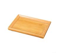 Bandeja rectangular de acabado natural hecha de madera de origen sostenible para uso responsable en el hogar y el negocio (mediano)