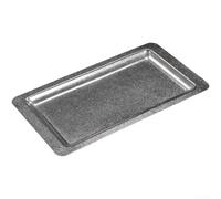 Bandeja rectangular de acero inoxidable, 32 x 18 cm, bandeja de metal para aperitivos, carne, barbacoa, plata, oro, apta para lavavajillas, gastronomía, hogar (gris)