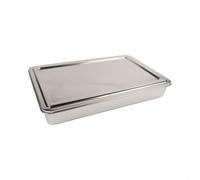 Bandeja rectangular de acero inoxidable diseñada para almacenamiento y servir de construcción de tiramisú, también se adapta a pasteles, lasaña y capas de postre (44)