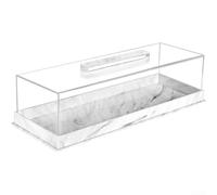 Bandeja rectangular de acrílico con cierre seguro de tapa para cupcakes, barras de postre y exhibidores de aperitivos en funciones sociales (B)