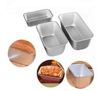 Bandeja rectangular de aluminio anodizado para hornear pan pan tostado y pastel de queso con cuerpo sin costuras y conducción de calor de ahorro de energía (A04)