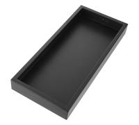 Bandeja Rectangular de Hierro 38x17x4cm para Bonsáis y suculentas | Bordes Elevados, Base Gruesa y Superficie Estable, Negro, para Balcón y Mini Jardín Zen