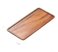 Bandeja rectangular de madera artesanal para servir té y aperitivos con forma redondeada y lijado fino para mayor seguridad y comodidad (A)