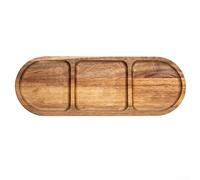 Bandeja rectangular de madera para servir para presentar y transportar alimentos y bebidas en la cocina, sala de estar o comedor (TP09)