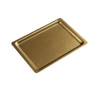 Bandeja rectangular dorada plateada ancha para borde 30 x 22 cm, antideslizante, apta para lavavajillas, para restaurante y hogar (dorada)