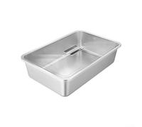 Bandeja Rectangular para acero Inoxidable con Tapa Plástico para Pastelería y Almacenaje 32x22cm(32 * 22 * 7CM)