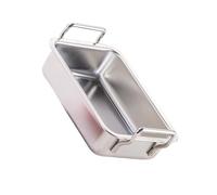 Bandeja rectangular para horno para cacerola, pan, pizza, acero inoxidable, sartén profunda con mango portátil, accesorios de cocina, sartén para asar