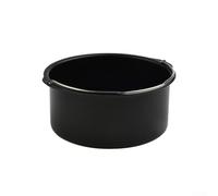 Bandeja redonda de acero al carbono antiadherente para hornear, cesta para freidora de aire con asa, resistente a altas temperaturas, 280 °C, para cocina doméstica, 6/7/8 pulgadas, color negro (7