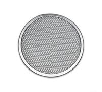 Bandeja redonda de aluminio para pizza con diseño de malla abierta para una mejor ventilación y equilibrio de calor, bandeja de metal para hornear adecuada para múltiples platos de horno (18 pulgadas)