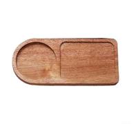 Bandeja redonda de madera maciza, moderna y minimalista de madera de acacia para desayuno, té y aperitivos, diseño elegante de platos de postre para cocina y salón (rojo)