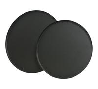 Bandeja redonda de metal, 30-35 cm, color negro mate, juego de 2 unidades, para servir y decorar, bandeja decorativa, bandeja decorativa, bandeja de servir, plato decorativo escandinavo, plato