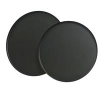 Bandeja redonda de metal, 30-35 cm, color negro mate, juego de 2 unidades, para servir y decorar, bandeja decorativa, bandeja decorativa, bandeja de servir, plato decorativo escandinavo, plato