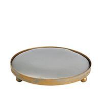 Bandeja redonda tapicería para decoración perfumada - Gris