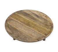 Bandeja redonda XL de mango, 38 cm, de madera maciza, para servir, para tartas, salchichas, queso, bandeja decorativa, bandeja de madera, bandeja para velas, platos de madera