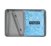 Bandeja Reutilizable Oficial de PetSafe ScoopFree de Acero Inoxidable, Incluye 4.4 Libras de Arena para Gatos de Cristal de Primera Calidad Que no se aglutina, Aroma Fresco