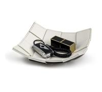 Bandeja reversible de piel sintética para hombres, cuenco para llaves para mesa de entrada, mesita de noche, escritorio, bandeja organizadora de almacenamiento, bandeja de descarga EDC para cartera,